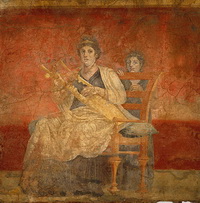 Римская фреска (а секко, 40-30 г. до н.э.)